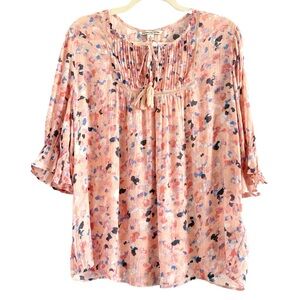 ⭐️ Zac & Rachel Pink Flutter Sleeve Blouse with Tie Front